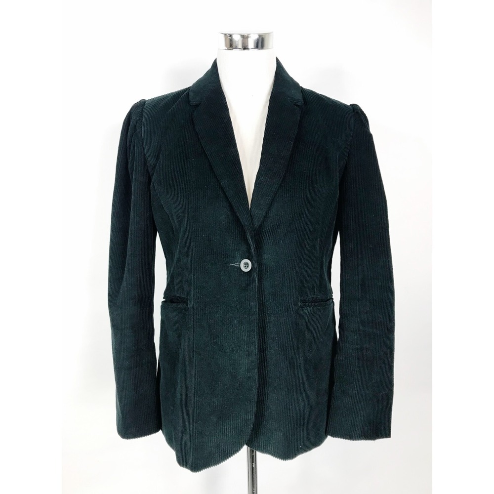 Blank NYC Blazer Womens Medium Black Corduroy Jacket Dark Academia Equestrian